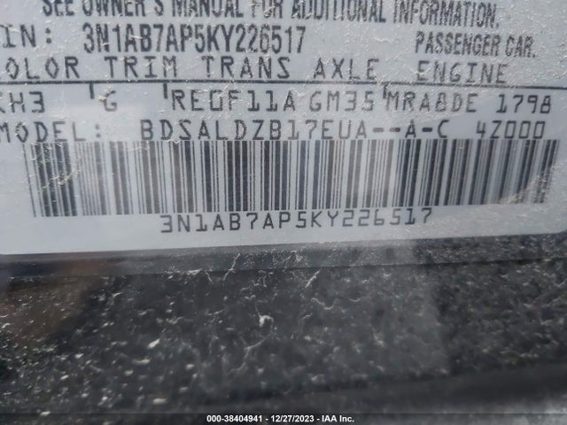 Nissan SENTRA SV 2019 3N1AB7AP5KY226517 Image 9