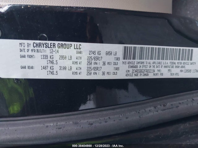 Dodge Grand Caravan Avp/se 2015 2C4RDGBG2FR652194 Image 9