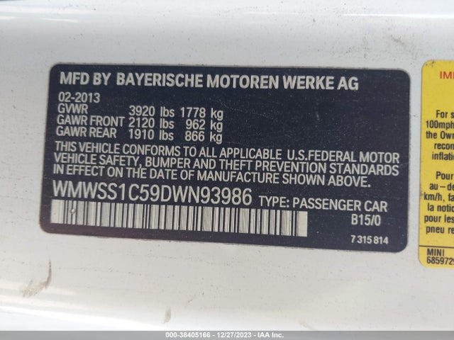2013 MINI PACEMAN WMWSS1C59DWN93986 Photo 8
