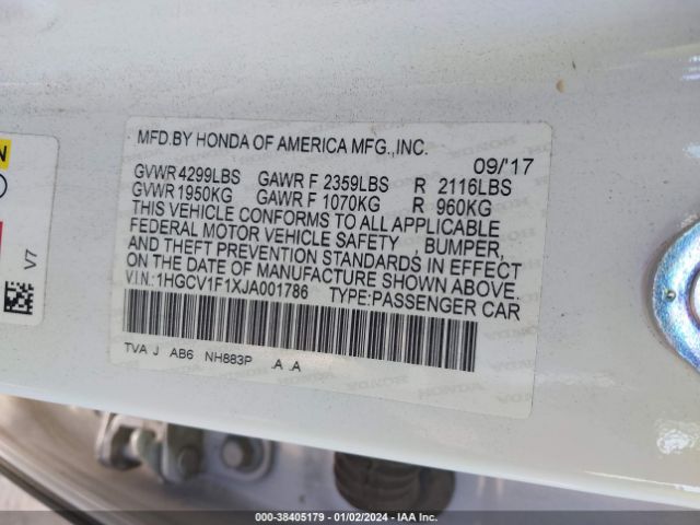 1HGCV1F1XJA001786 Honda ACCORD LX