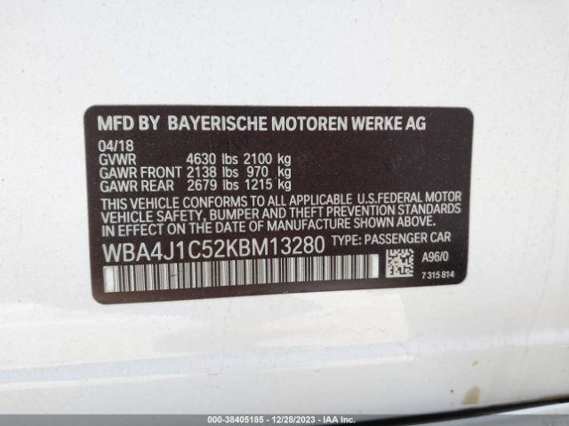 WBA4J1C52KBM13280 BMW 430i Gran Coupe