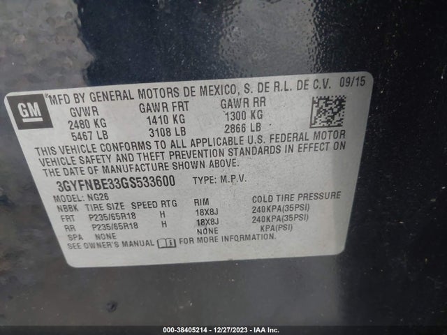 Cadillac Srx Luxury Collection 2016 3GYFNBE33GS533600 Image 9