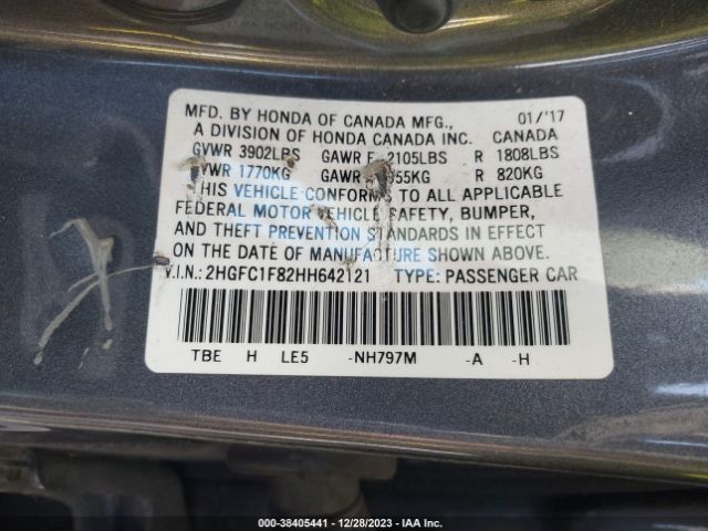 2HGFC1F82HH642121 Honda Civic Ex-l