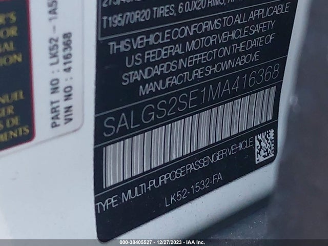 SALGS2SE1MA416368 Land Rover Range Rover P525 Westminster