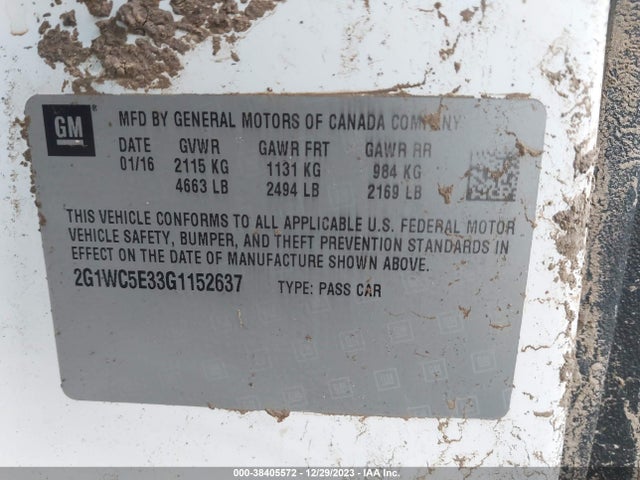 Chevrolet Impala Limited Ltz 2016 2G1WC5E33G1152637 Image 9