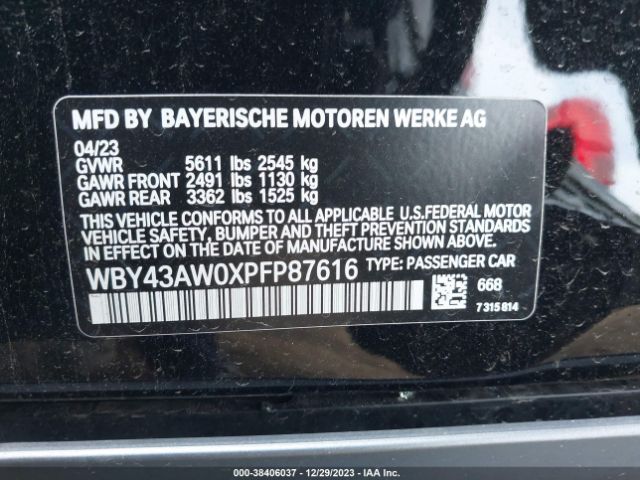 WBY43AW0XPFP87616 BMW I4 Edrive35