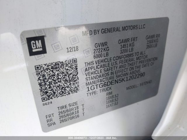 1GTG6DEN5K1202290 GMC CANYON SLT