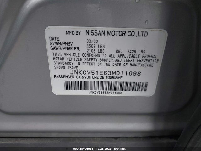 2003 INFINITI G35 LEATHER VIN: JNKCV51E63M011098