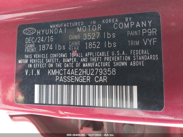 Hyundai Accent Value Edition 2017 KMHCT4AE2HU279358 Image 25