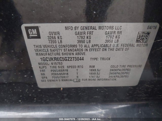 Chevrolet Silverado 1500 2lt 2016 1GCVKREC5GZ273044 Image 9
