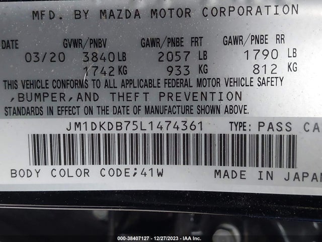 Mazda Cx-3 Sport 2020 JM1DKDB75L1474361 Image 9
