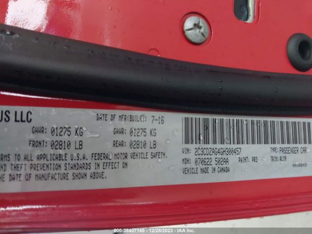 2C3CDZAG4GH300457 Dodge Challenger Sxt Plus