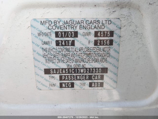 2003 JAGUAR X-TYPE SAJEA51C13WD27330 Photo 8