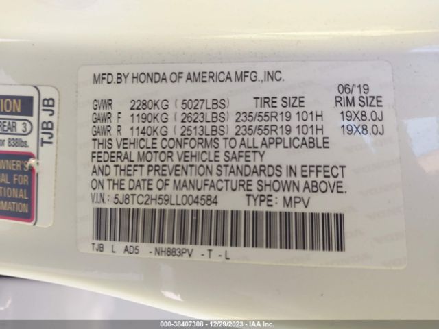 5J8TC2H59LL004584 Acura Rdx Technology Package