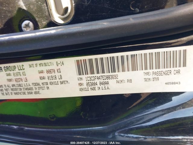 1C3CDFAA7ED883692 Dodge DART SE