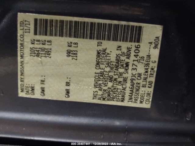 1N4AA6AP9JC371406 Nissan Maxima 3.5 Sl