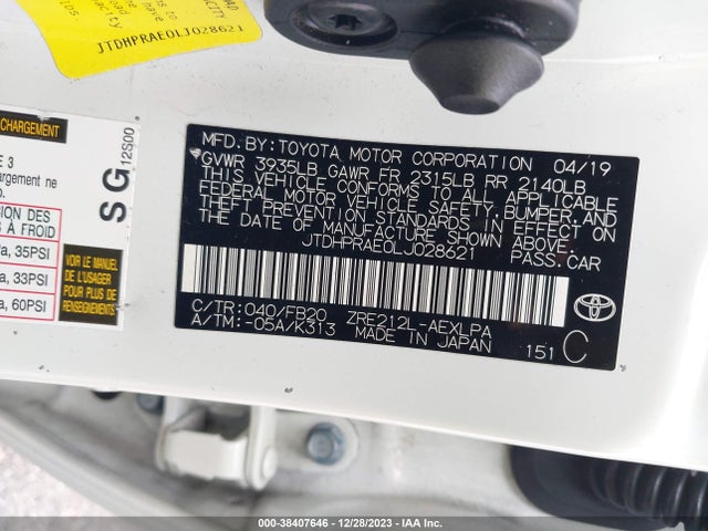 Toyota COROLLA LE 2020 JTDHPRAE0LJ028621 Image 9