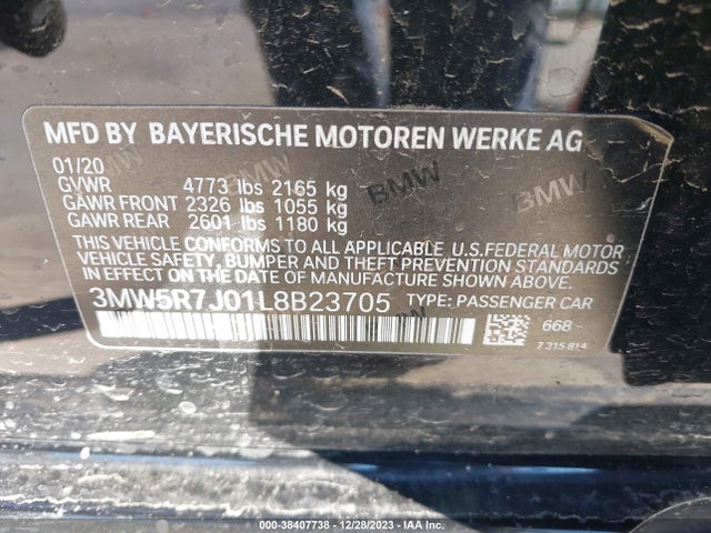BMW 330i Xdrive 2020 3MW5R7J01L8B23705 Image 9