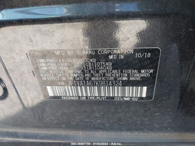 JF1VA1A67K9814324 Subaru WRX