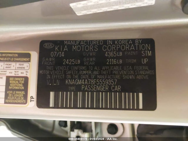 KIA Optima Lx 2015 KNAGM4A78F5559357 Image 9