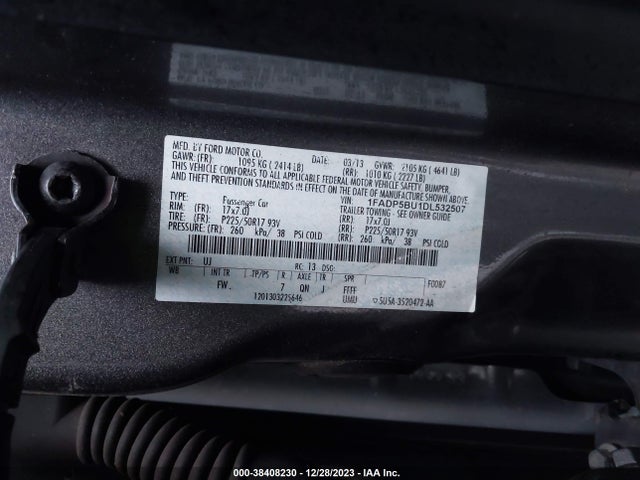 2013 FORD C-MAX HYBRID SEL VIN: 1FADP5BU1DL532507