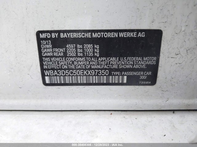 BMW 328d Xdrive 2014 WBA3D5C50EKX97350 Image 9