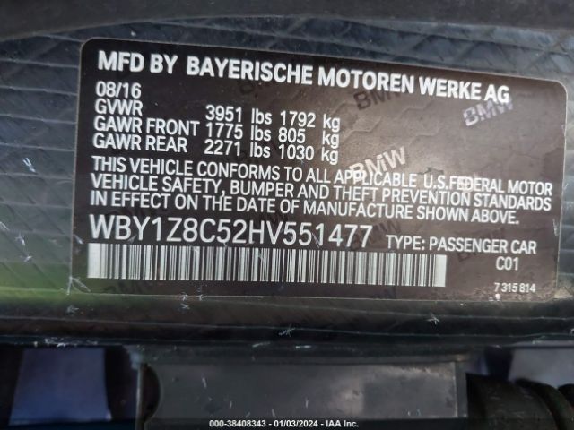 WBY1Z8C52HV551477 BMW I3 94 Ah W/range Extender