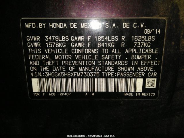 3HGGK5H8XFM730375 Honda Fit Ex/ex-l