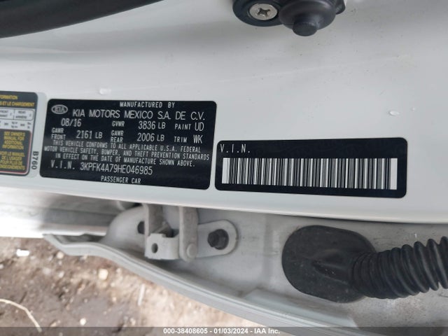 2017 KIA FORTE LX VIN: 3KPFK4A79HE046985