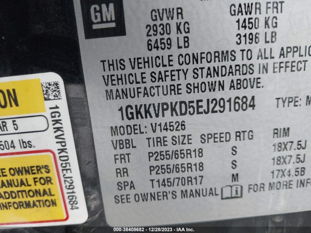 GMC Acadia Sle-2 2014 1GKKVPKD5EJ291684 Image 9
