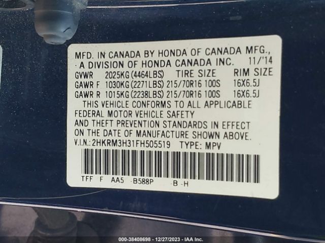 2HKRM3H31FH505519 Honda CR-V LX