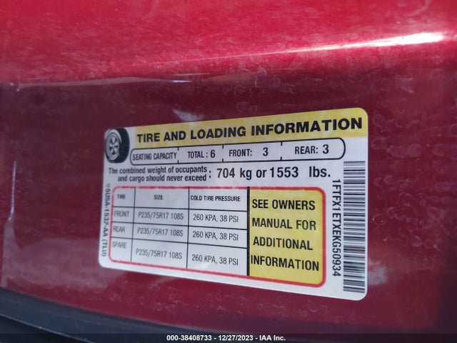 Ford F-150 Xlt 2014 1FTFX1ETXEKG50934 Image 9