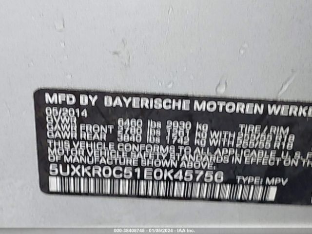 5UXKR0C51E0K45756 BMW X5 Xdrive35i