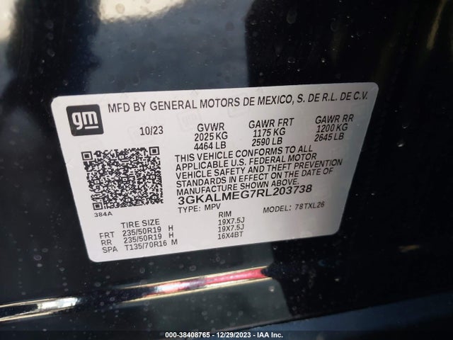 3GKALMEG7RL203738 GMC Terrain Fwd Sle