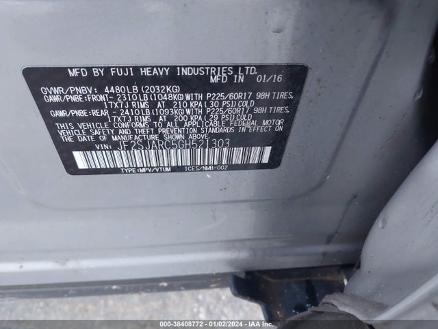 Subaru Forester 2.5i Limited 2016 JF2SJARC5GH521303 Image 9