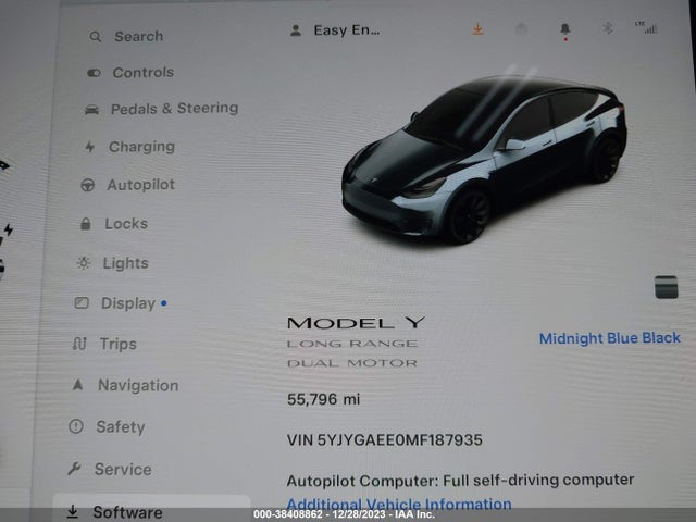 5YJYGAEE0MF187935 Tesla Model Y Long Range Dual Motor All-wheel Drive