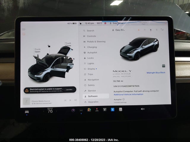 5YJYGAEE0MF187935 Tesla Model Y Long Range Dual Motor All-wheel Drive