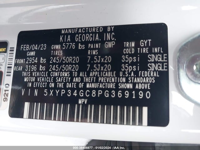 KIA Telluride Ex 2023 5XYP34GC8PG369190 Image 9