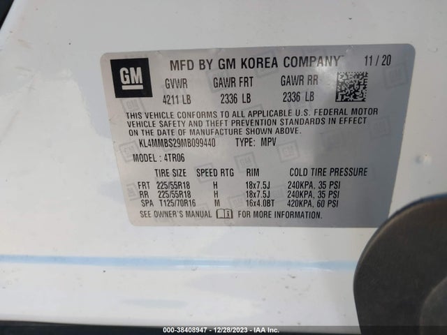 KL4MMBS29MB099440 Buick Encore Gx Fwd Preferred