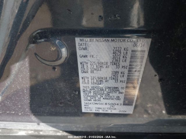 5N1AT2MV5EC850043 Nissan Rogue Sl