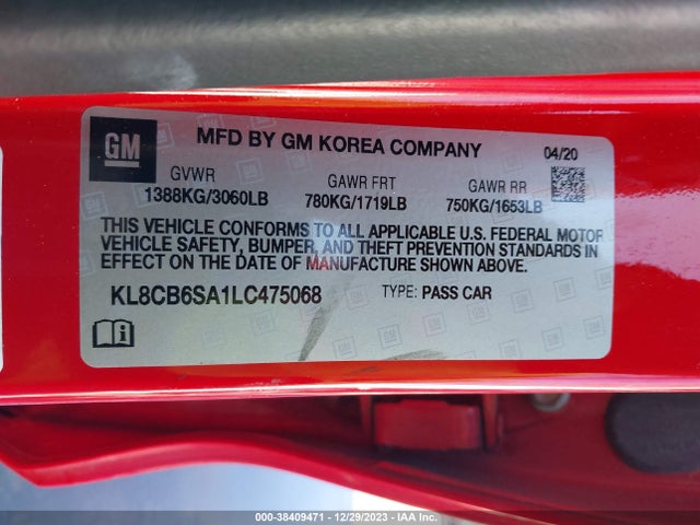 Chevrolet Spark Fwd Ls Automatic 2020 KL8CB6SA1LC475068 Image 9