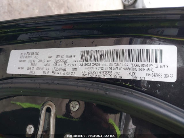 RAM 2500 Big Horn 2015 3C6UR5DL5FG646090 Image 9