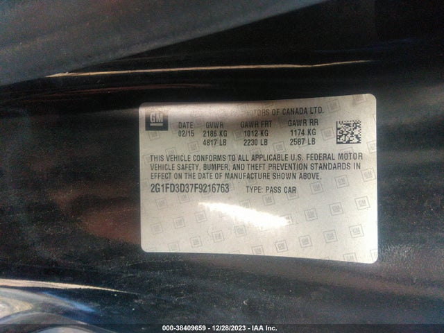 Chevrolet Camaro 1lt 2015 2G1FD3D37F9216763 Image 9