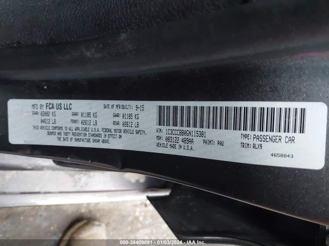 1C3CCCBB0GN115381 Chrysler 200 S