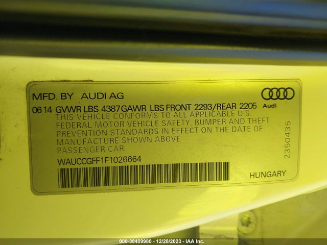 WAUCCGFF1F1026664 Audi A3 1.8t Premium