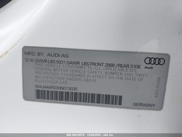 2017 AUDI A8 L WAU44AFD3HN013035 Photo 8