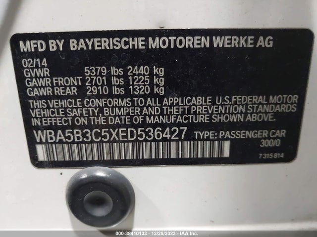 BMW 535i Xdrive 2014 WBA5B3C5XED536427 Image 9