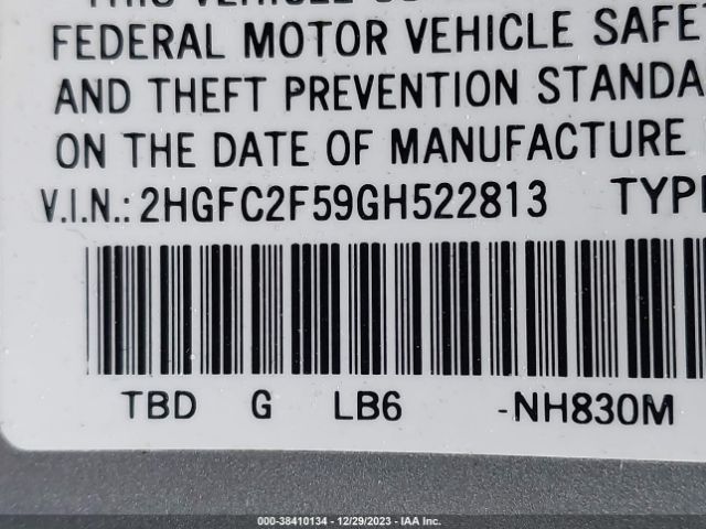 2HGFC2F59GH522813 Honda Civic Lx