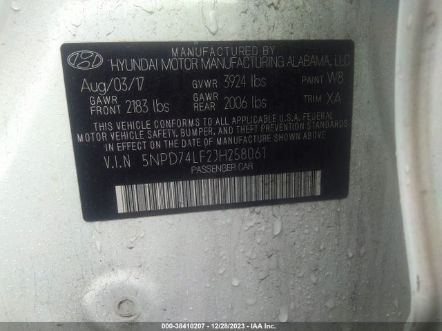 Hyundai ELANTRA SE 2018 5NPD74LF2JH258061 Image 9