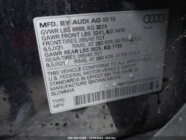 WA1VAAF72JD035513 Audi Q7 3.0t Premium